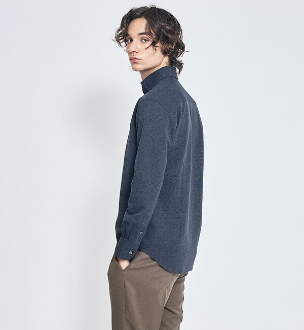 ABAHOUSE「【ON/OFF兼用】MESH JERSEY ボタンダウンシャツ / FLEX S」|シャツ・ブラウス|