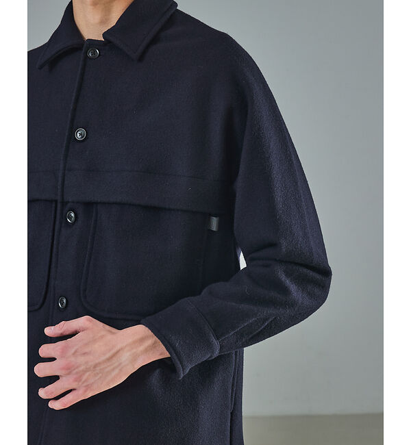 ABAHOUSE「【セットアップ対応】ウールミルド CPOシャツブルゾン/ ボックスシルエット」|ブルゾン・スタジャン|