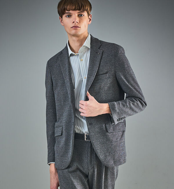 ABAHOUSE「【セットアップ対応】WOOL&times;COTTON ムリネ ジャージー ジャケット /」|テーラードジャケット|グレー