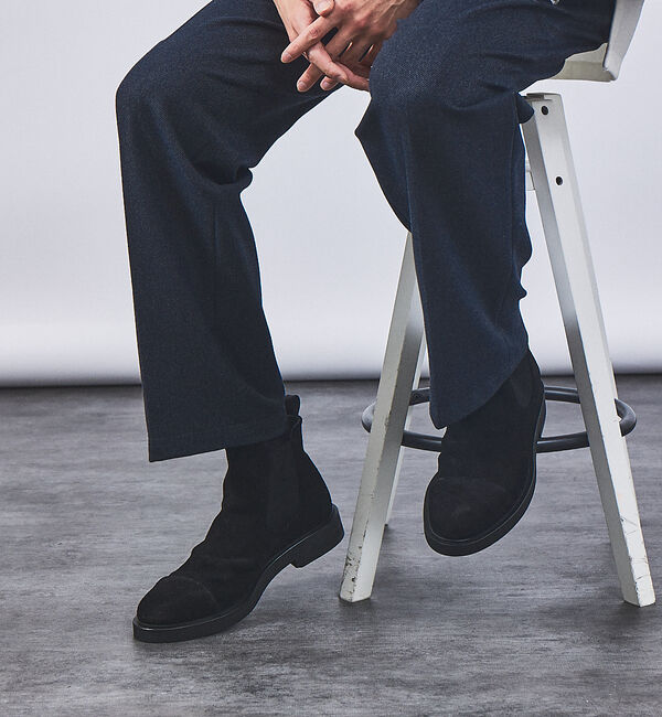 alfredoBANNISTER「【ソフトレザー】ドレープ サイドゴア ブーツ」|ショートブーツ|ブラック系その他1