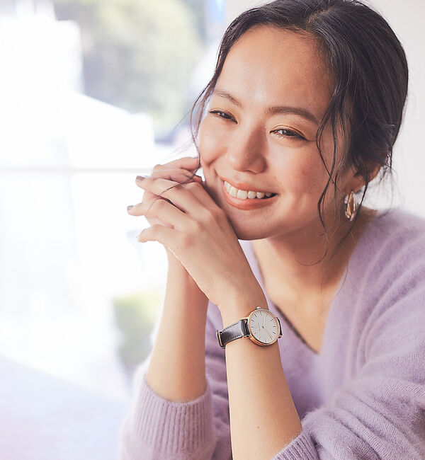 Rouge vif「【PIERRE LANNIER】symphonyレザーベルト P090G」|腕時計|チャコールグレー