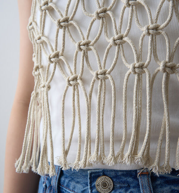 Rouge vif「【一部店舗限定】マクラメニットベスト」|ベスト・ジレ|