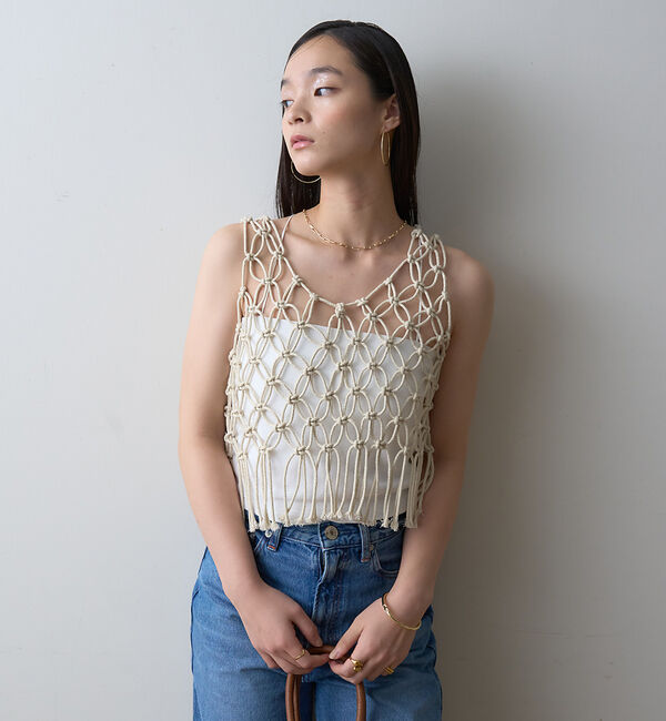 Rouge vif「【一部店舗限定】マクラメニットベスト」|ベスト・ジレ|