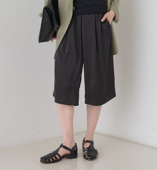 Rouge vif「シックサテンハーフパンツ/ワイドキュロット/ウエストゴム」|その他|