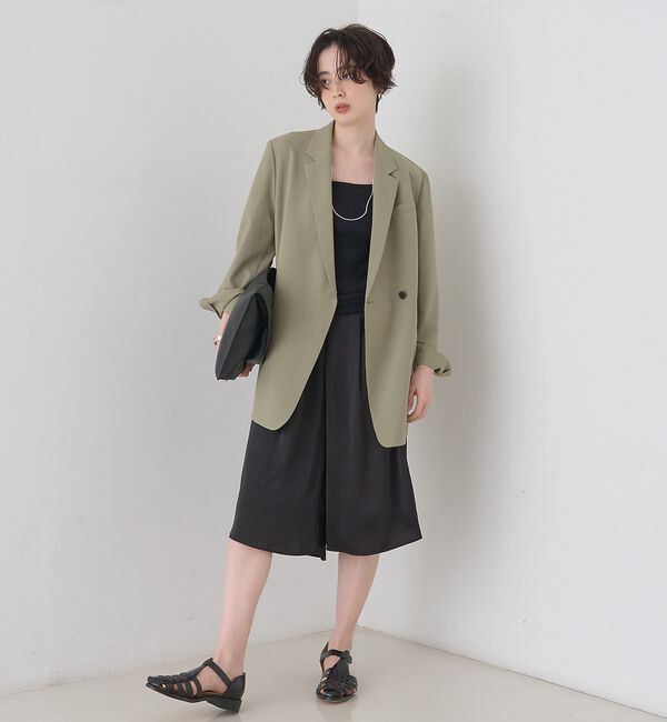 Rouge vif「シックサテンハーフパンツ/ワイドキュロット/ウエストゴム」|その他|