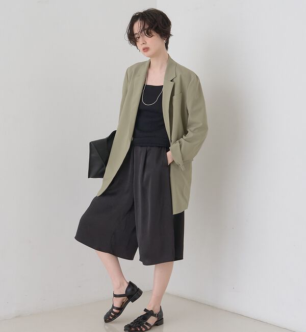 Rouge vif「シックサテンハーフパンツ/ワイドキュロット/ウエストゴム」|その他|