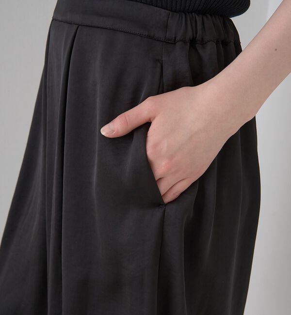 Rouge vif「シックサテンハーフパンツ/ワイドキュロット/ウエストゴム」|その他|