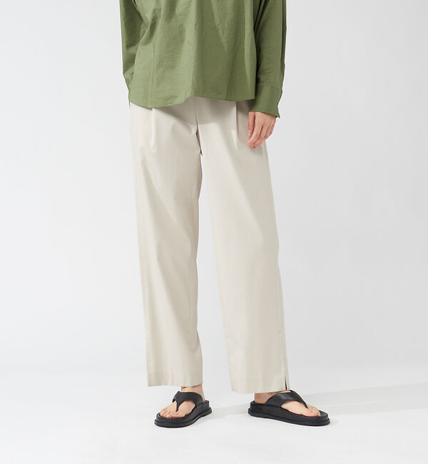 qualite「シャンブレーストレートパンツ」|その他|ベージュ