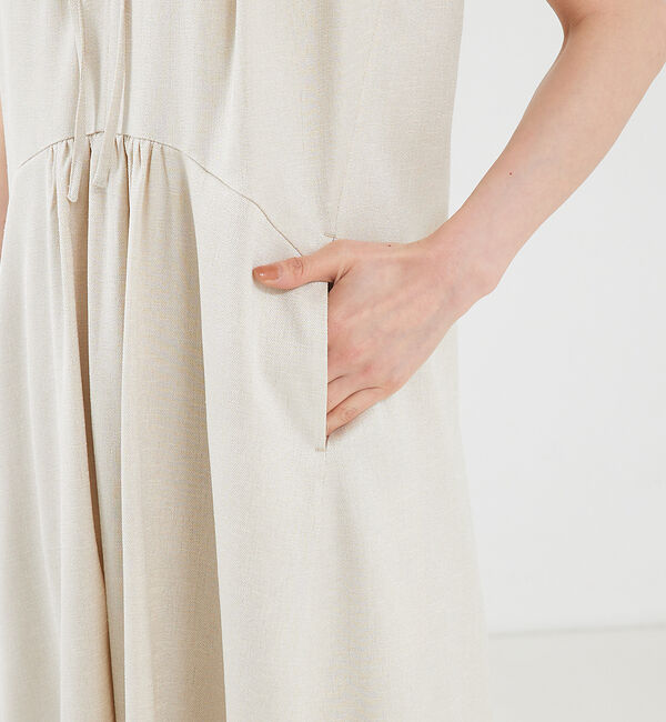 qualite「リネンライクギャザーワンピース」|ワンピース|