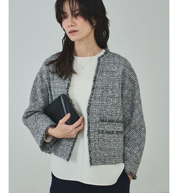 qualite「ラメツイードジャケット」|その他|ブラック