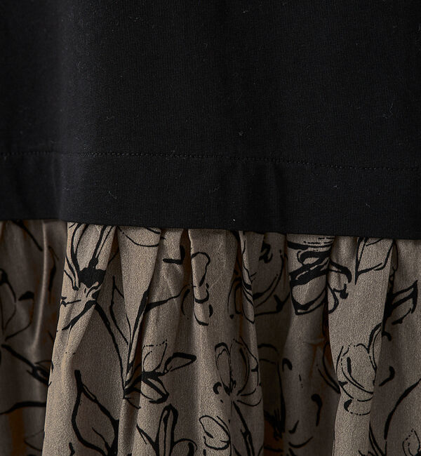 abahouse mavie「【大人のいちまんワンピ】プリントコンビワンピ」|ワンピース|