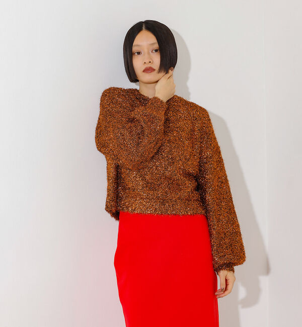 NOMINE「ラメシャギープルオーバー」|ニット・セーター|ブロンズ