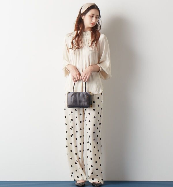 TIARA「ヴィンテージサテンギャザーブラウス」|シャツ・ブラウス|