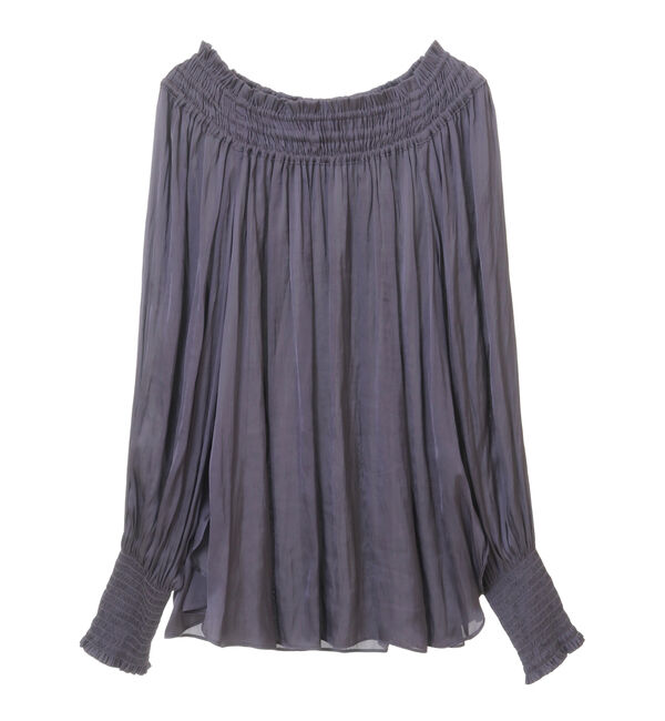 TIARA「ヴィンテージサテンギャザーブラウス」|シャツ・ブラウス|