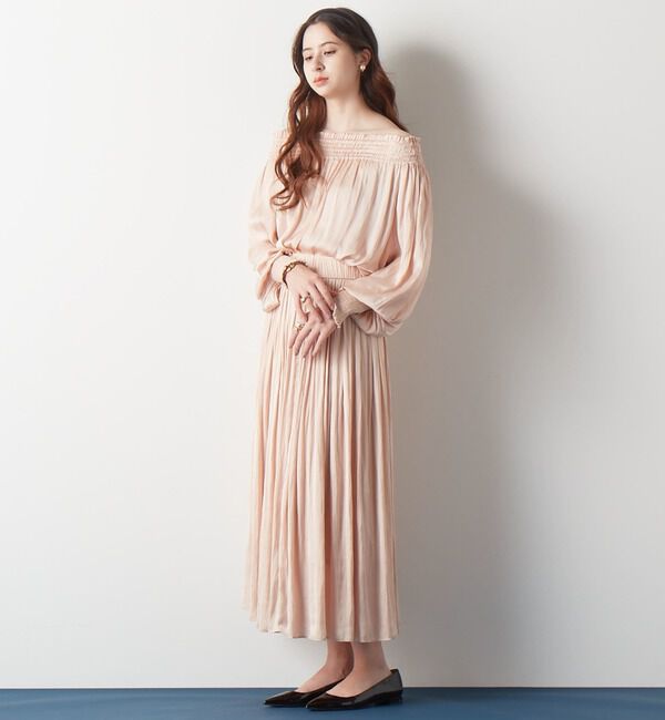 TIARA「ヴィンテージサテンギャザーブラウス」|シャツ・ブラウス|