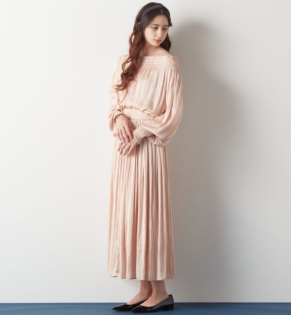 TIARA「ヴィンテージサテンギャザーブラウス」|シャツ・ブラウス|