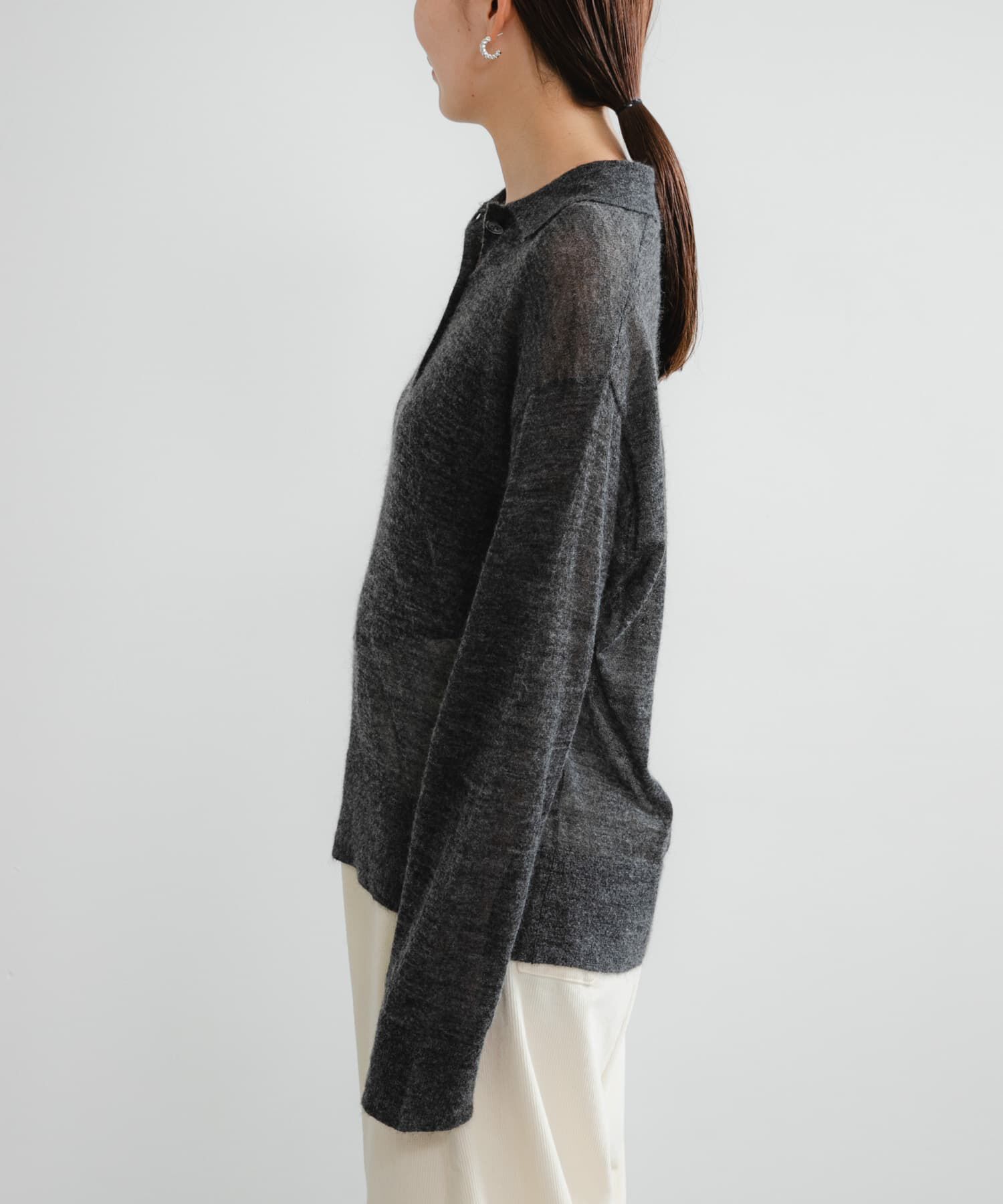 URBAN RESEARCH「ヘアリーポロ衿付きニット」|ニット・セーター|