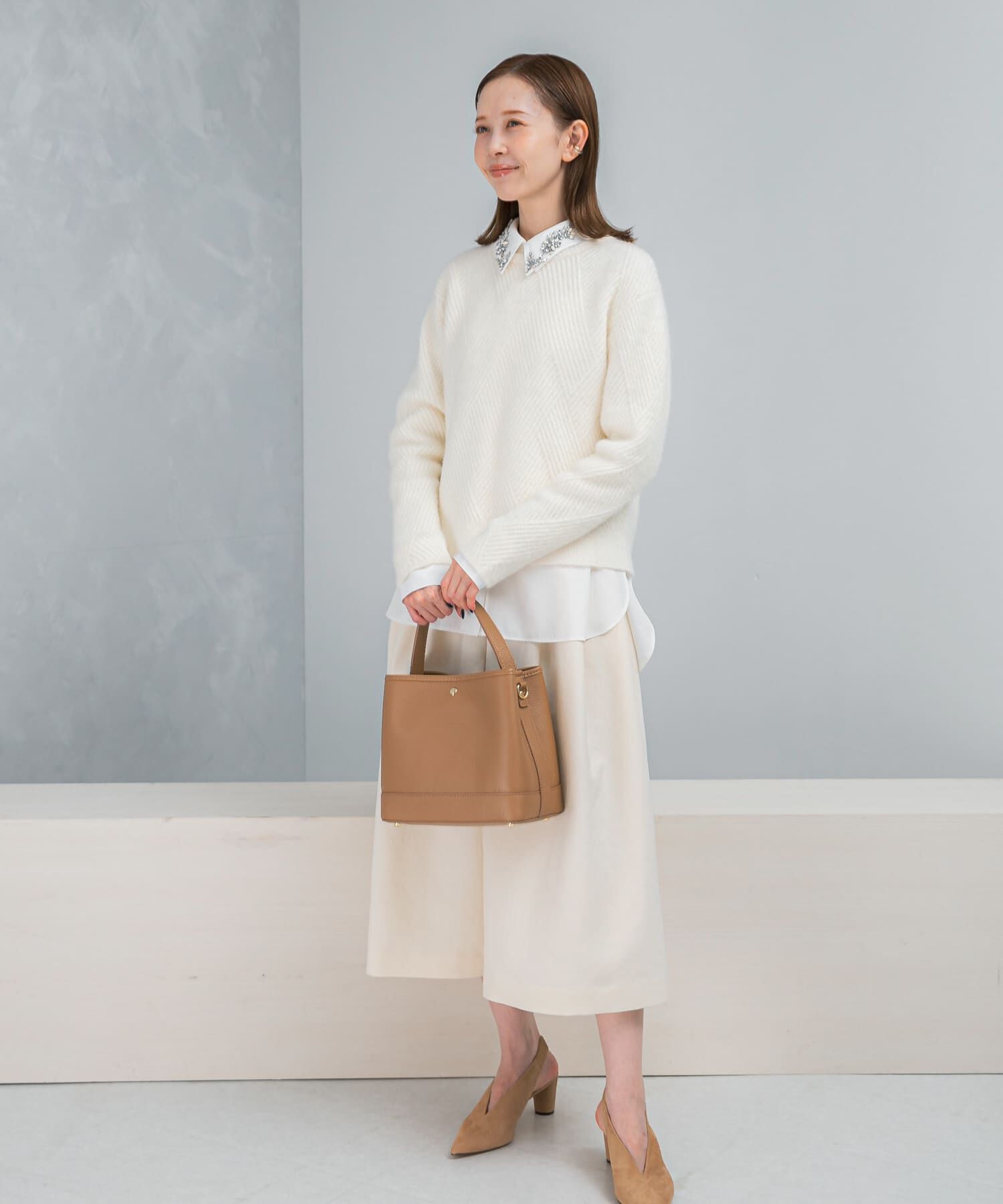 URBAN RESEARCH ROSSO「ダイヤ柄編ラメミックスニット」|ニット・セーター|