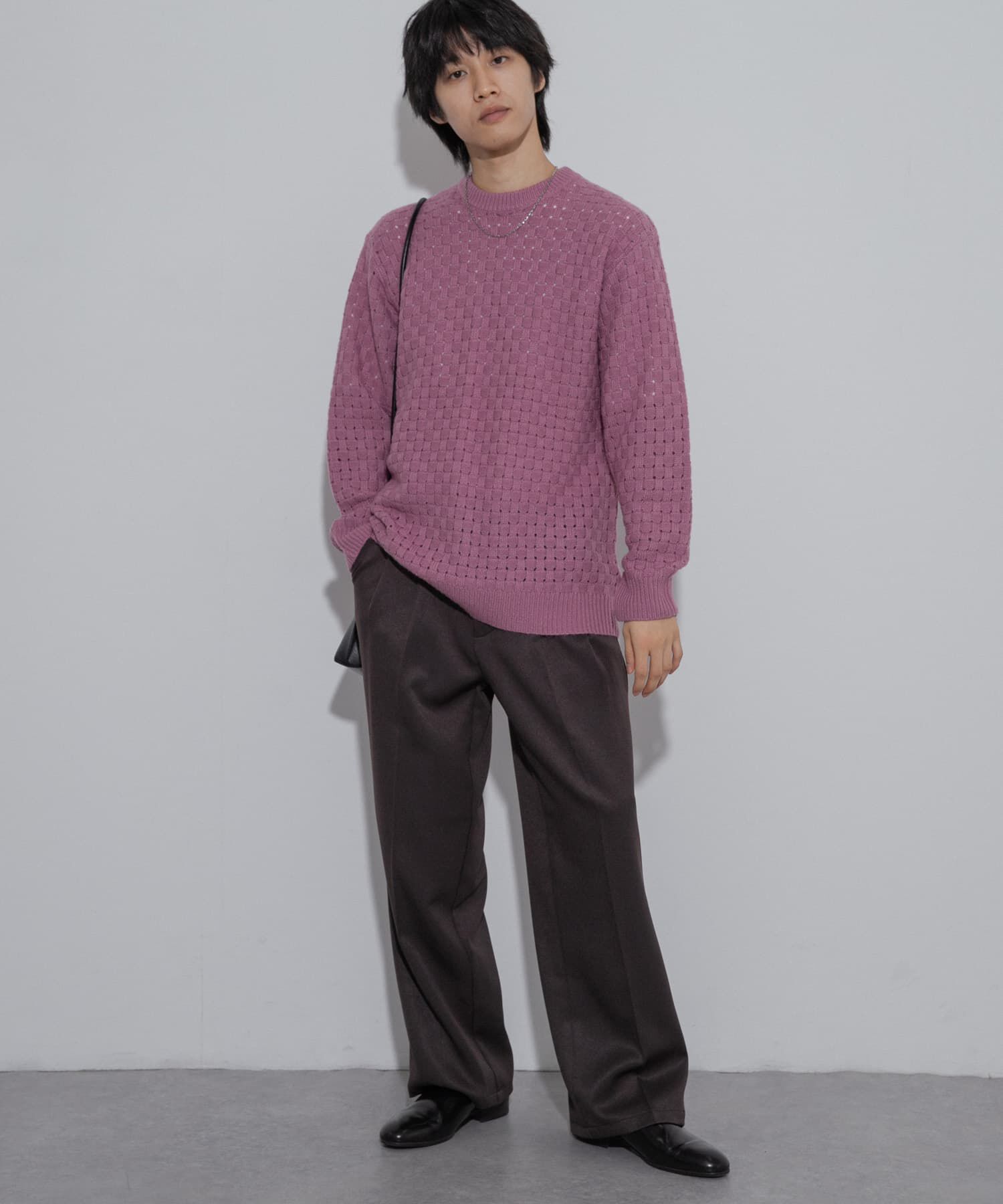 SENSE OF PLACE by URBAN RESEARCH「クロス編みシアークルーネックニット」|ニット・セーター|