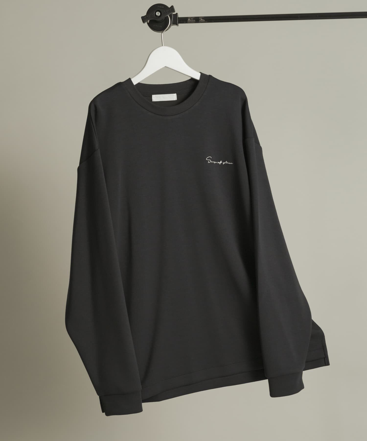 SENSE OF PLACE by URBAN RESEARCH「『一部WEB限定カラー』シシュウダンボールポンチロングTシャツ」|Tシャツ・カットソー|ブラック