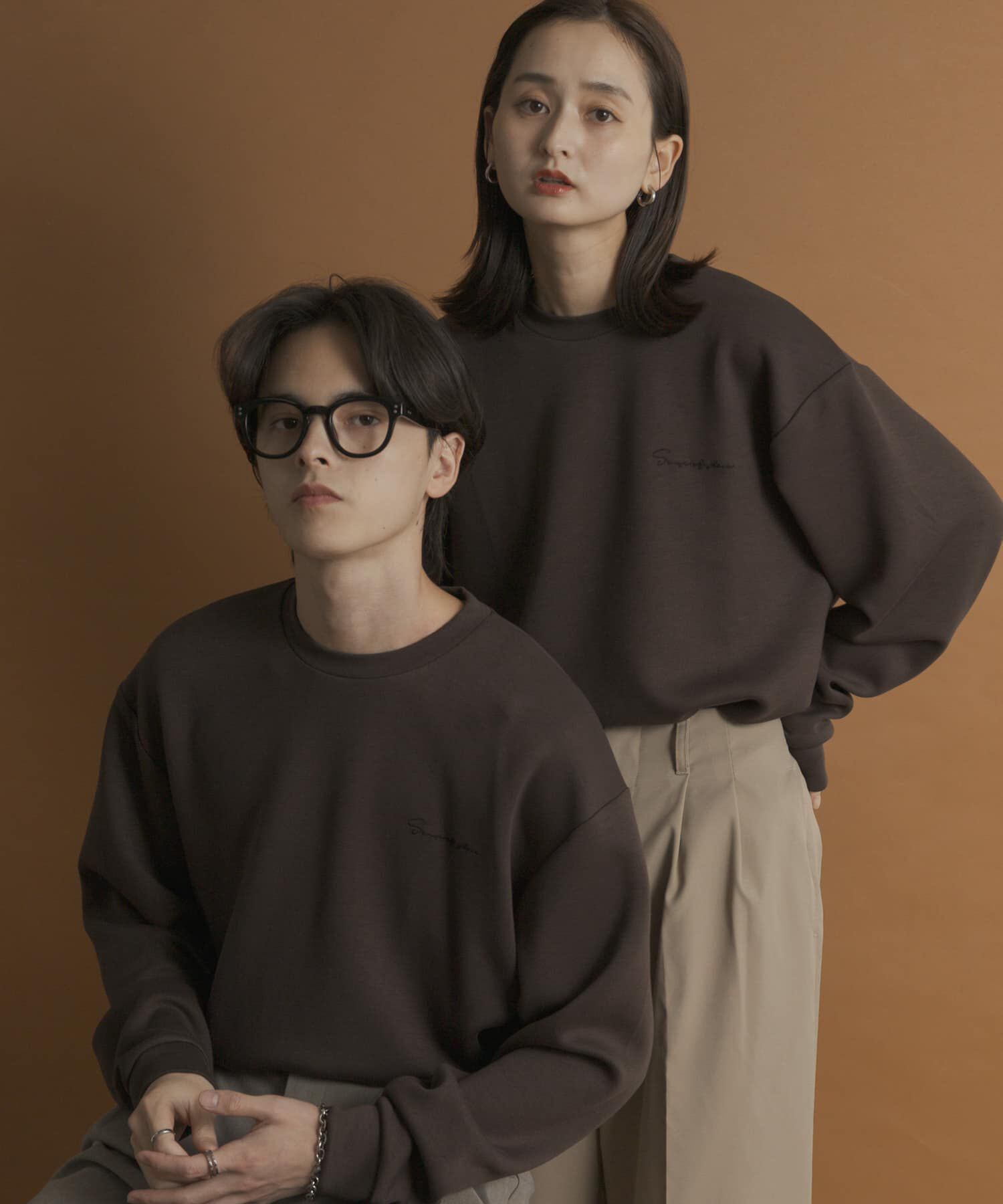 SENSE OF PLACE by URBAN RESEARCH「『一部WEB限定カラー』シシュウダンボールポンチロングTシャツ」|Tシャツ・カットソー|ダークブラウン