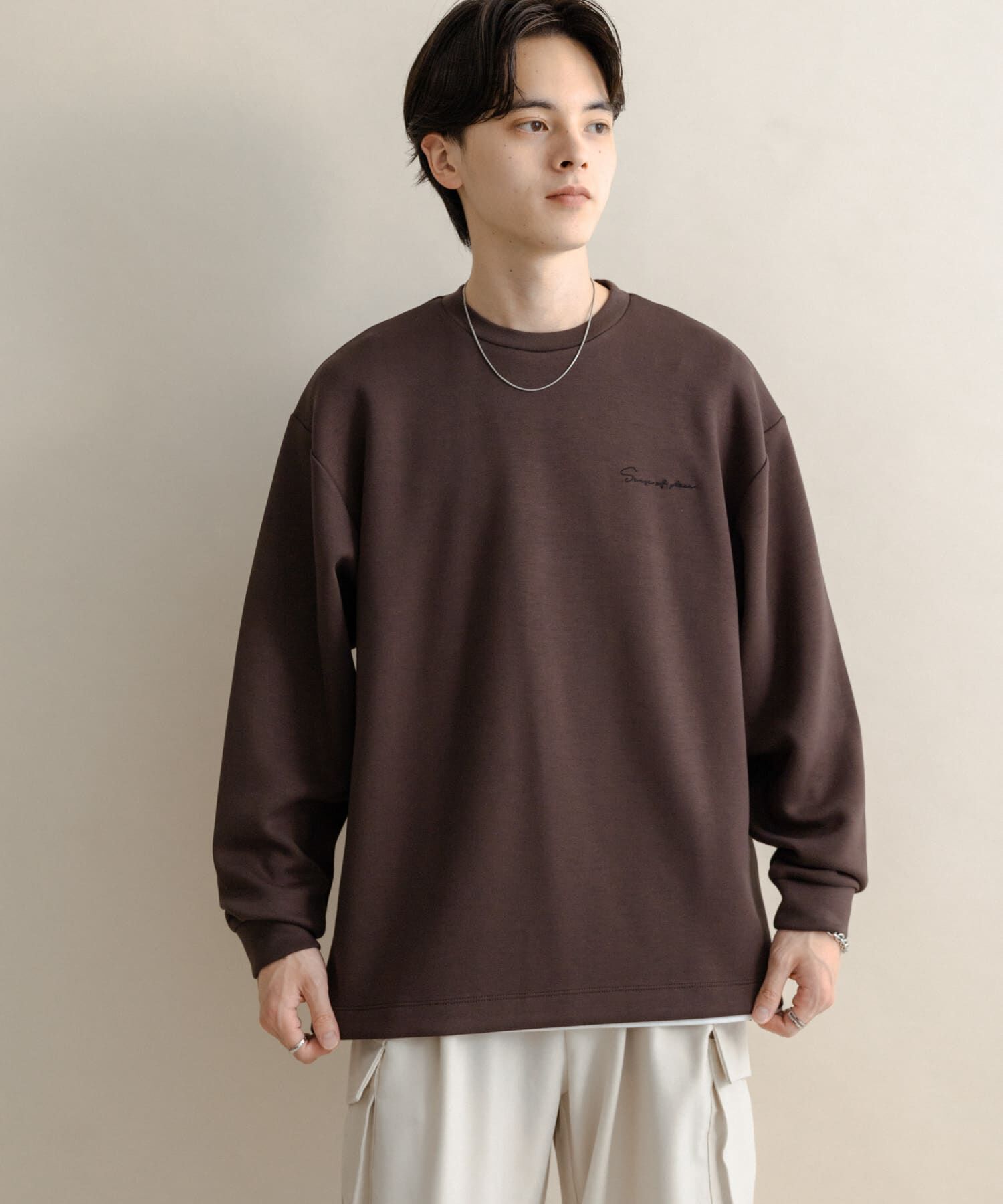 SENSE OF PLACE by URBAN RESEARCH「『一部WEB限定カラー』シシュウダンボールポンチロングTシャツ」|Tシャツ・カットソー|