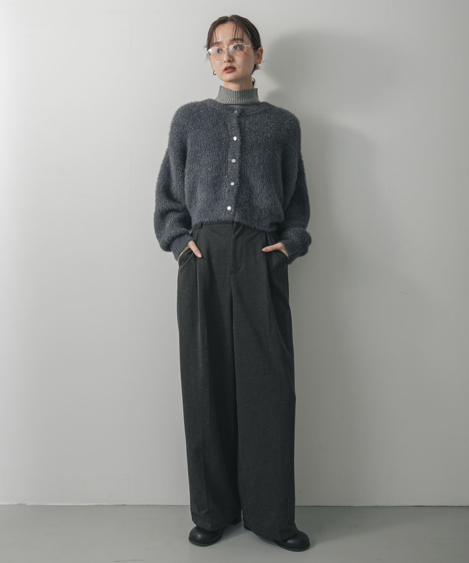 SENSE OF PLACE by URBAN RESEARCH「『一部WEB限定カラー』ラメシャギークロップドカーディガン」|カーディガン|