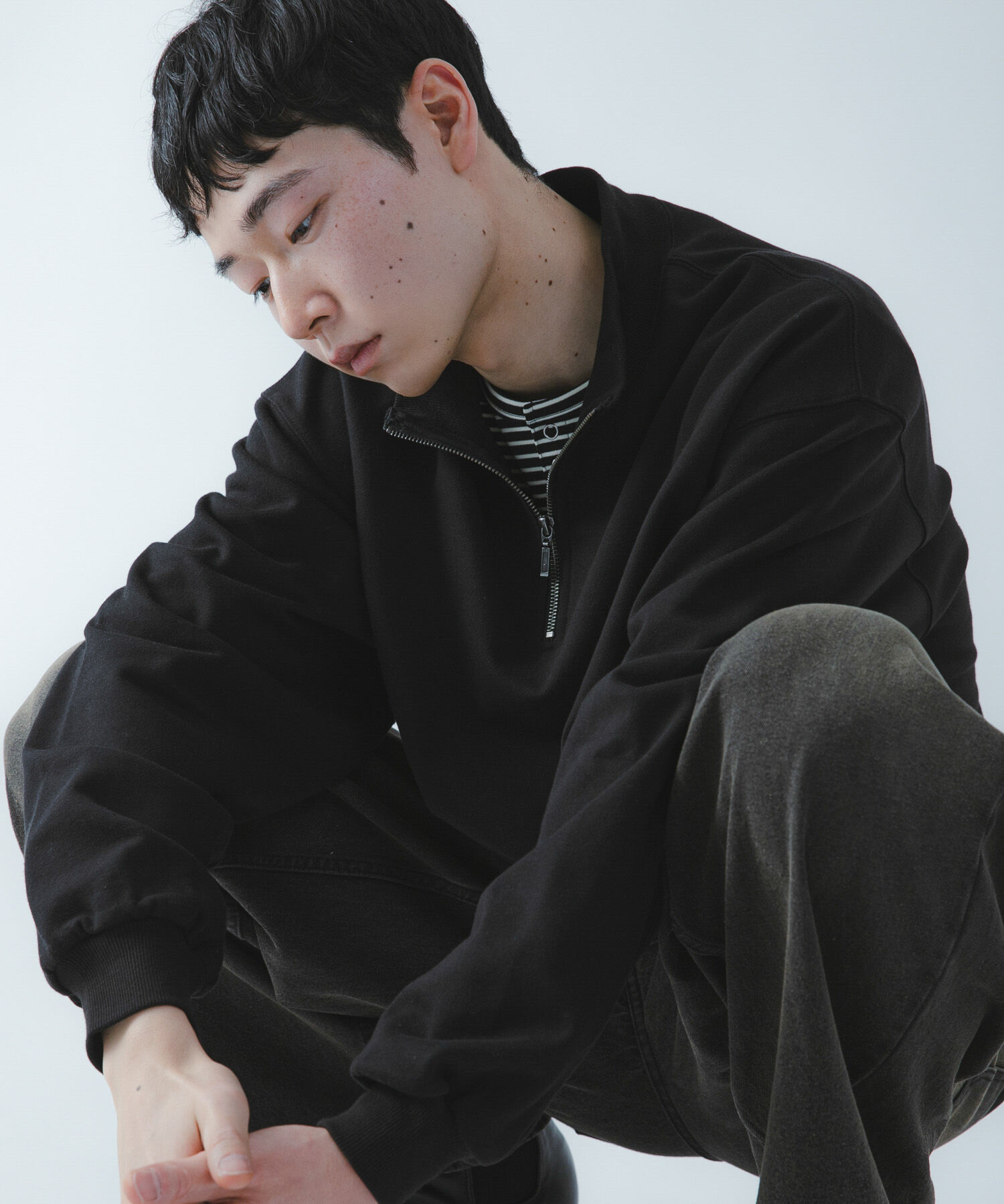 SENSE OF PLACE by URBAN RESEARCH「『洗濯可/撥水/防花粉』SKINProofハーフジップスウェット」|スウェット・ジャージ|ブラック