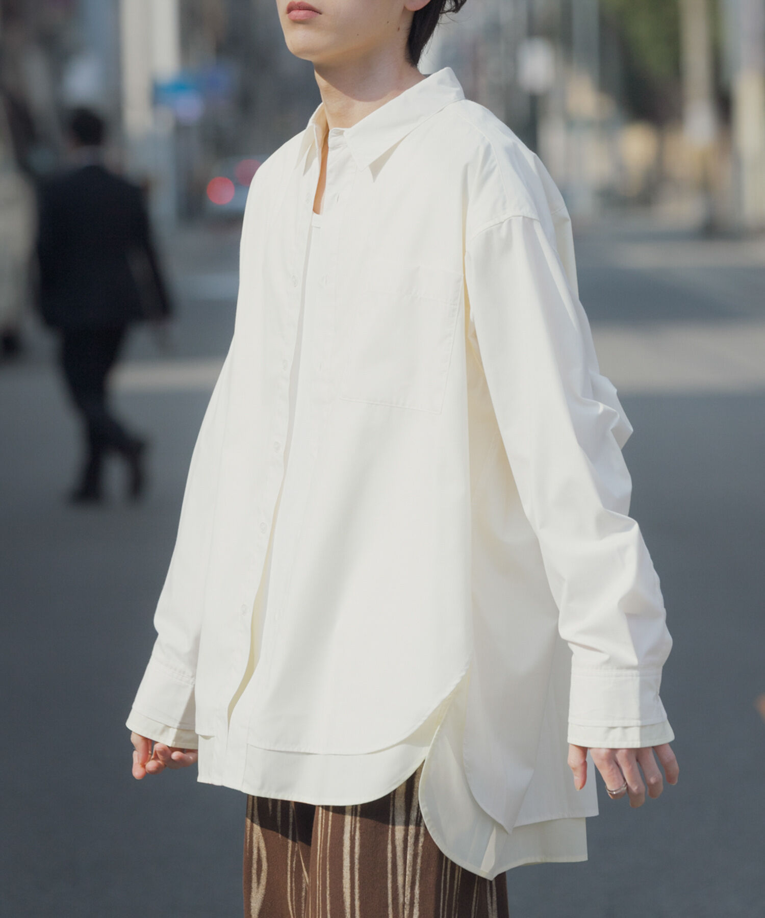 SENSE OF PLACE by URBAN RESEARCH「レイヤードレギュラーカラーシャツ」|シャツ・ブラウス|ホワイト
