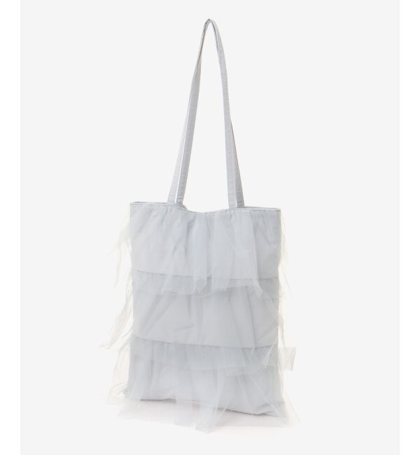 MAJESTICLEGON「チュールティアードトート」|トートバッグ|L／グレー