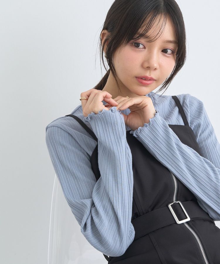 earth music&ecology「ランダムチェーンリブハイネックプルオーバー」|Tシャツ・カットソー|