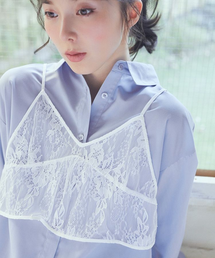 earth music&ecology「SET2点レースビスチェ＋シャツ」|シャツ・ブラウス|