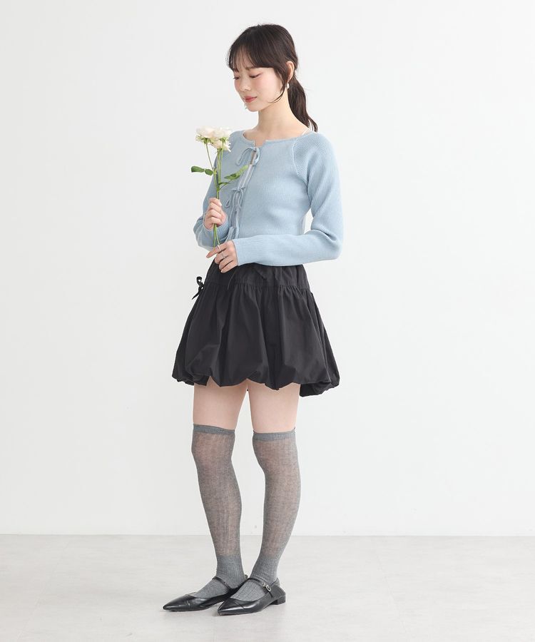 earth music&ecology「フロントリボンリブニットカーディガン」|カーディガン|