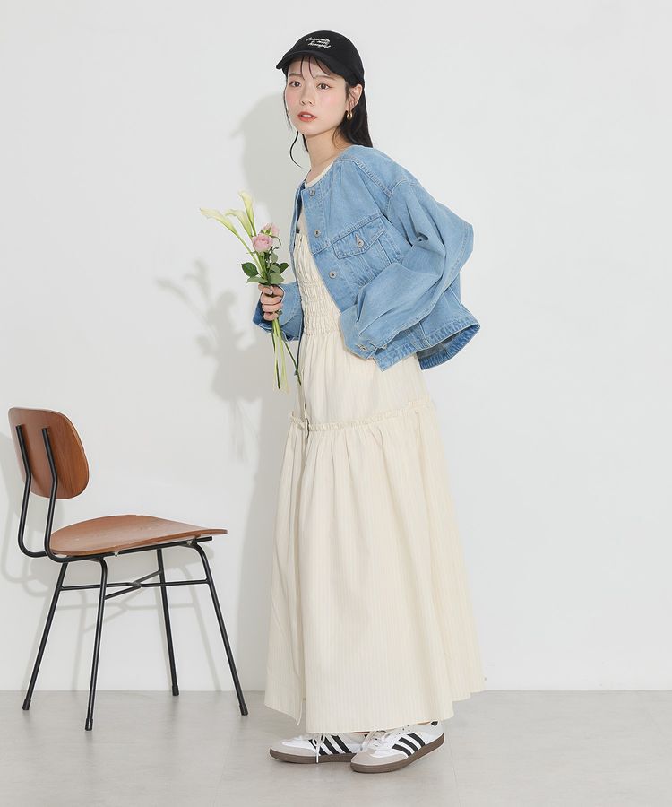 earth music&ecology「ギャザーティアードキャミドレ」|ワンピース|