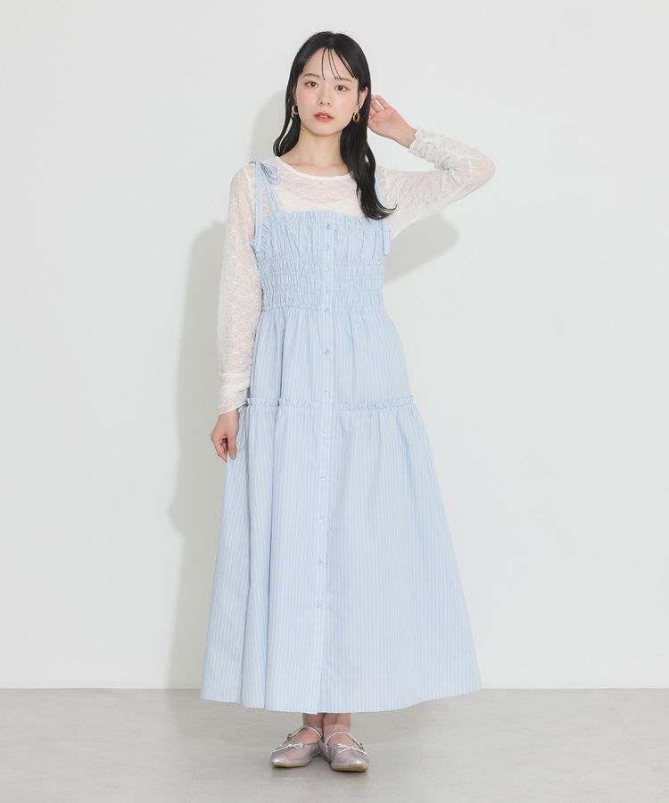 earth music&ecology「ギャザーティアードキャミドレ」|ワンピース|