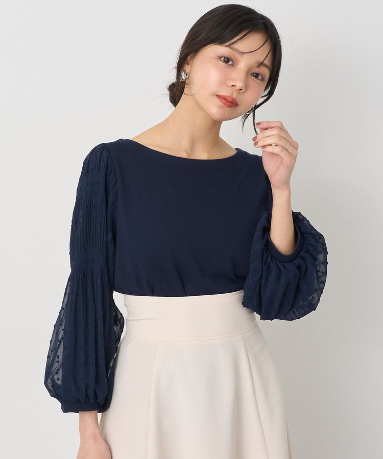 earth music&ecology「マジョリカプリーツプルオーバー」|Tシャツ・カットソー|Navy