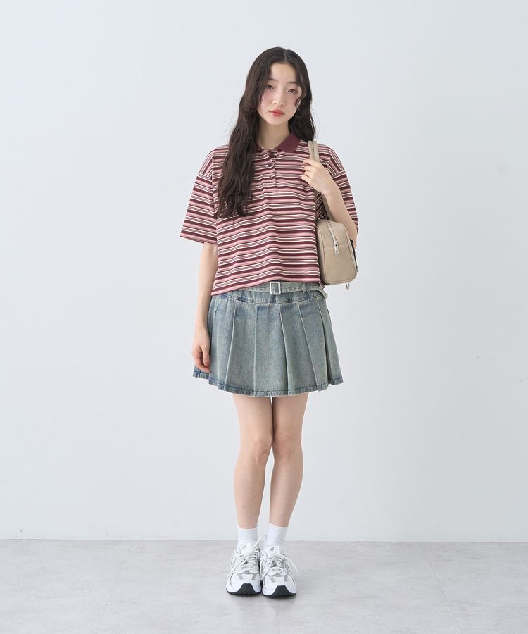 earth music&ecology「レトロボーダーポロシャツ」|Tシャツ・カットソー|