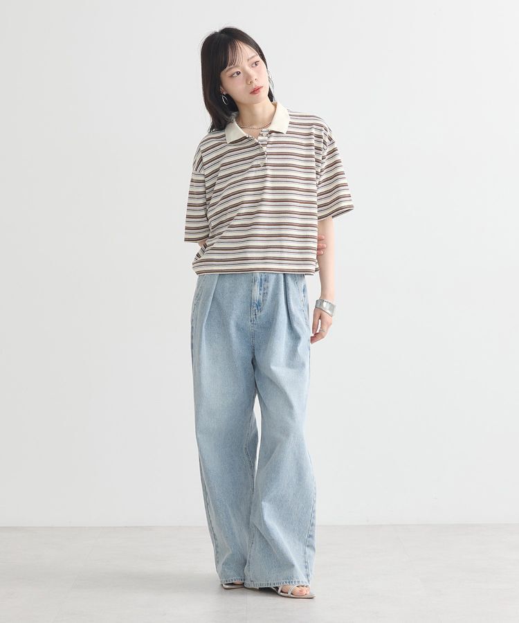 earth music&ecology「レトロボーダーポロシャツ」|Tシャツ・カットソー|