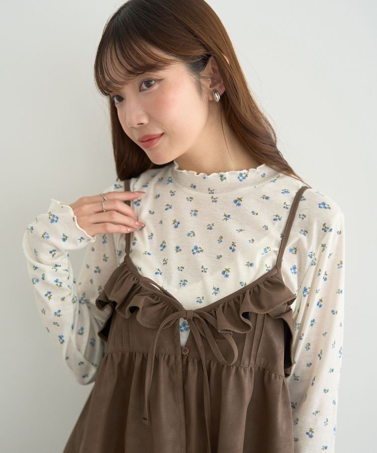 earth music&ecology「ハイネックフラワーメロープルオーバー」|Tシャツ・カットソー|