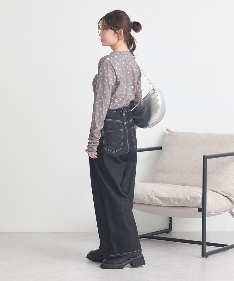 earth music&ecology「ハイネックフラワーメロープルオーバー」|Tシャツ・カットソー|