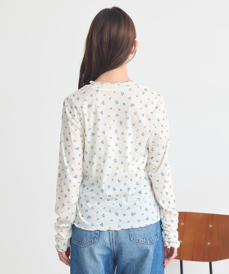 earth music&ecology「ハイネックフラワーメロープルオーバー」|Tシャツ・カットソー|