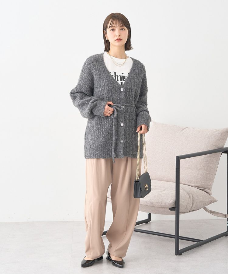 earth music&ecology「MIXカラーブークレカーディガン」|カーディガン|