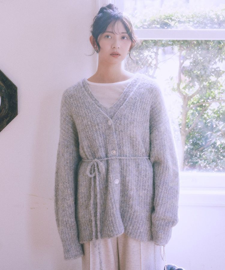 earth music&ecology「MIXカラーブークレカーディガン」|カーディガン|Light Blue