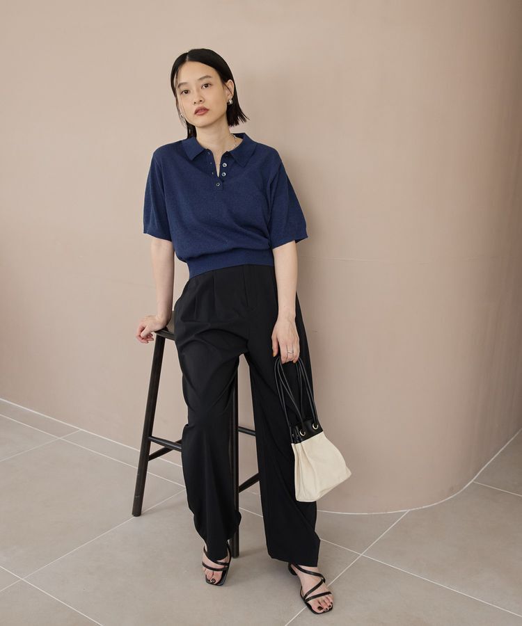 AMERICAN HOLIC「ブークレ半袖ニットトップス」|ニット・セーター|