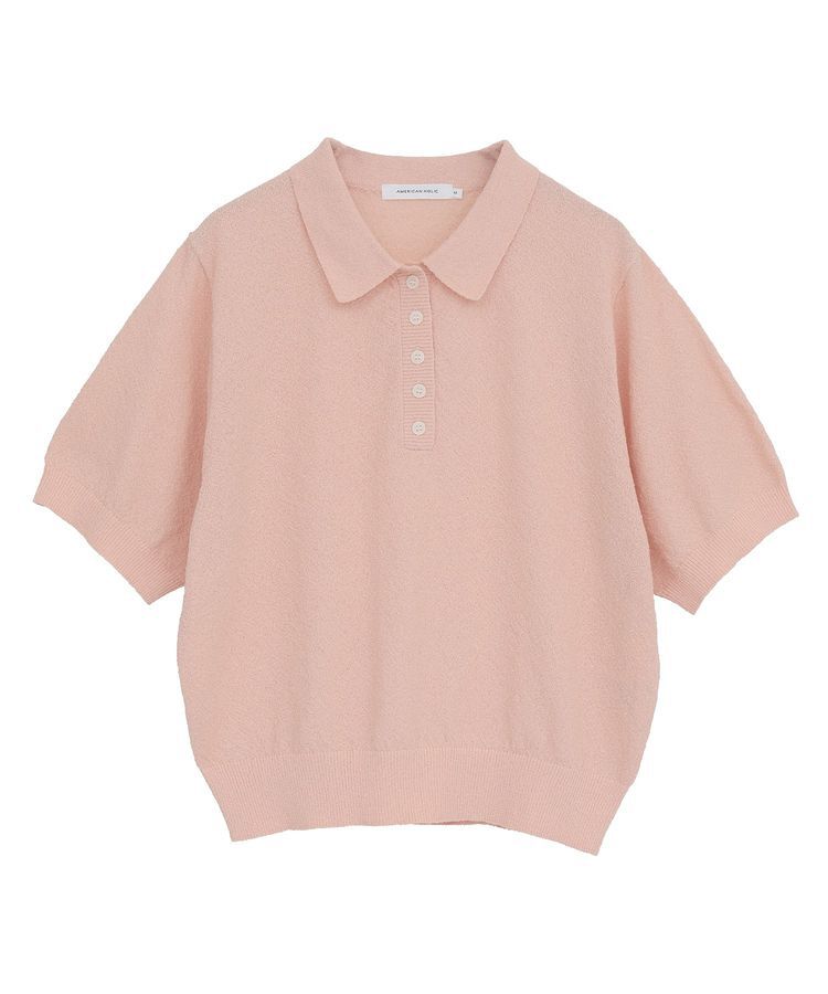 AMERICAN HOLIC「ブークレ半袖ニットトップス」|ニット・セーター|