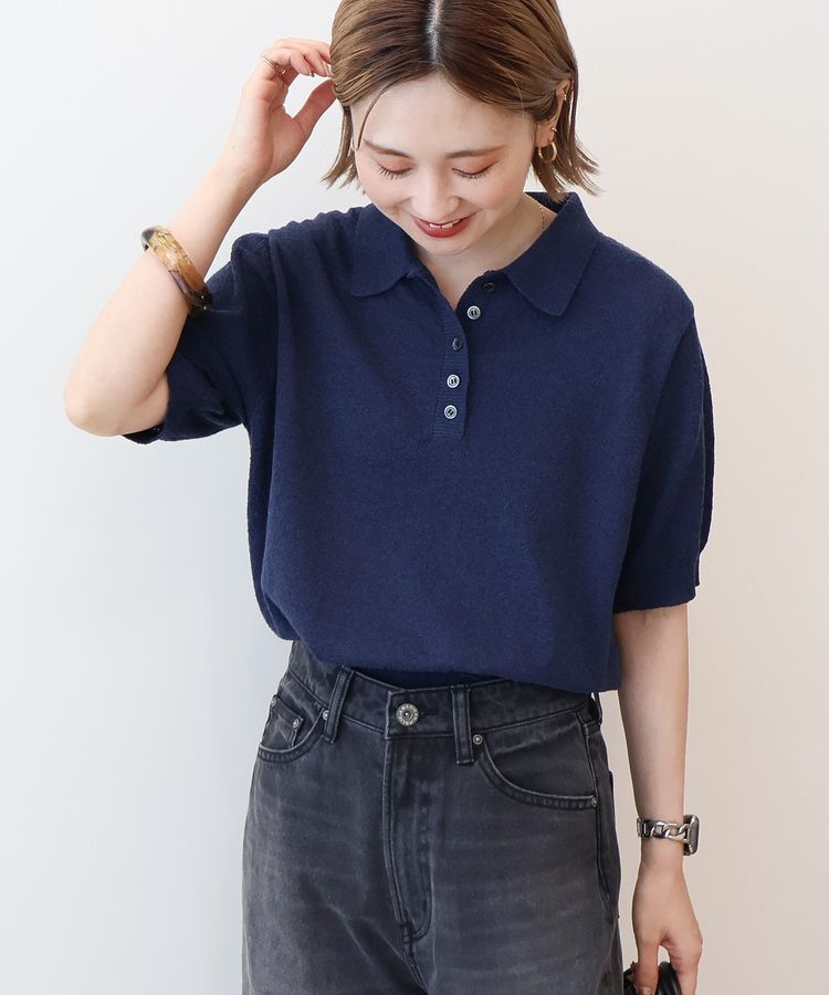 AMERICAN HOLIC「ブークレ半袖ニットトップス」|ニット・セーター|