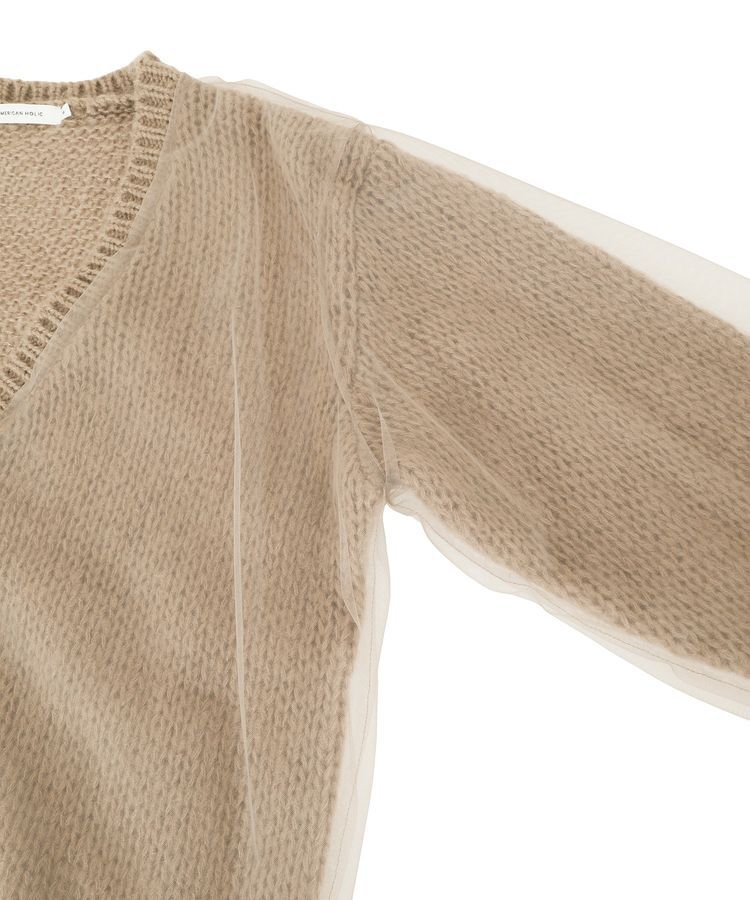 AMERICAN HOLIC「チュールレイヤードカーディガン」|カーディガン|