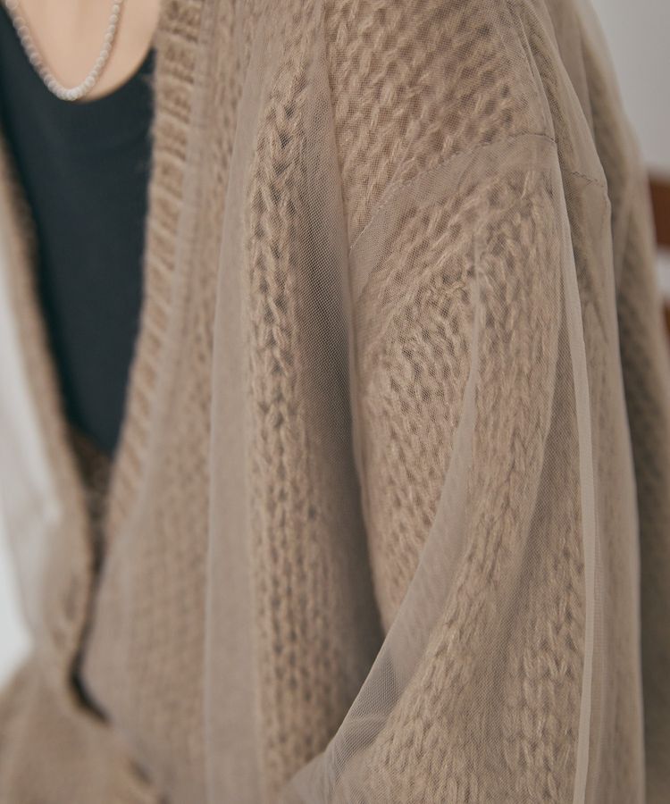 AMERICAN HOLIC「チュールレイヤードカーディガン」|カーディガン|