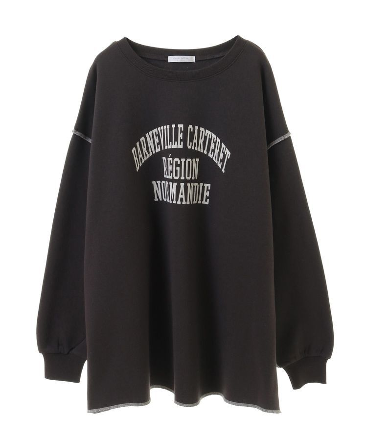 Green Parks「裏起毛配色ステッチロゴチュニック」|スウェット・ジャージ|