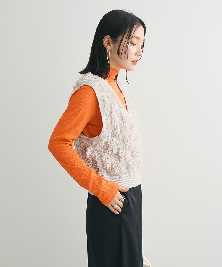 Green Parks「フリンジニットベスト」|ベスト・ジレ|